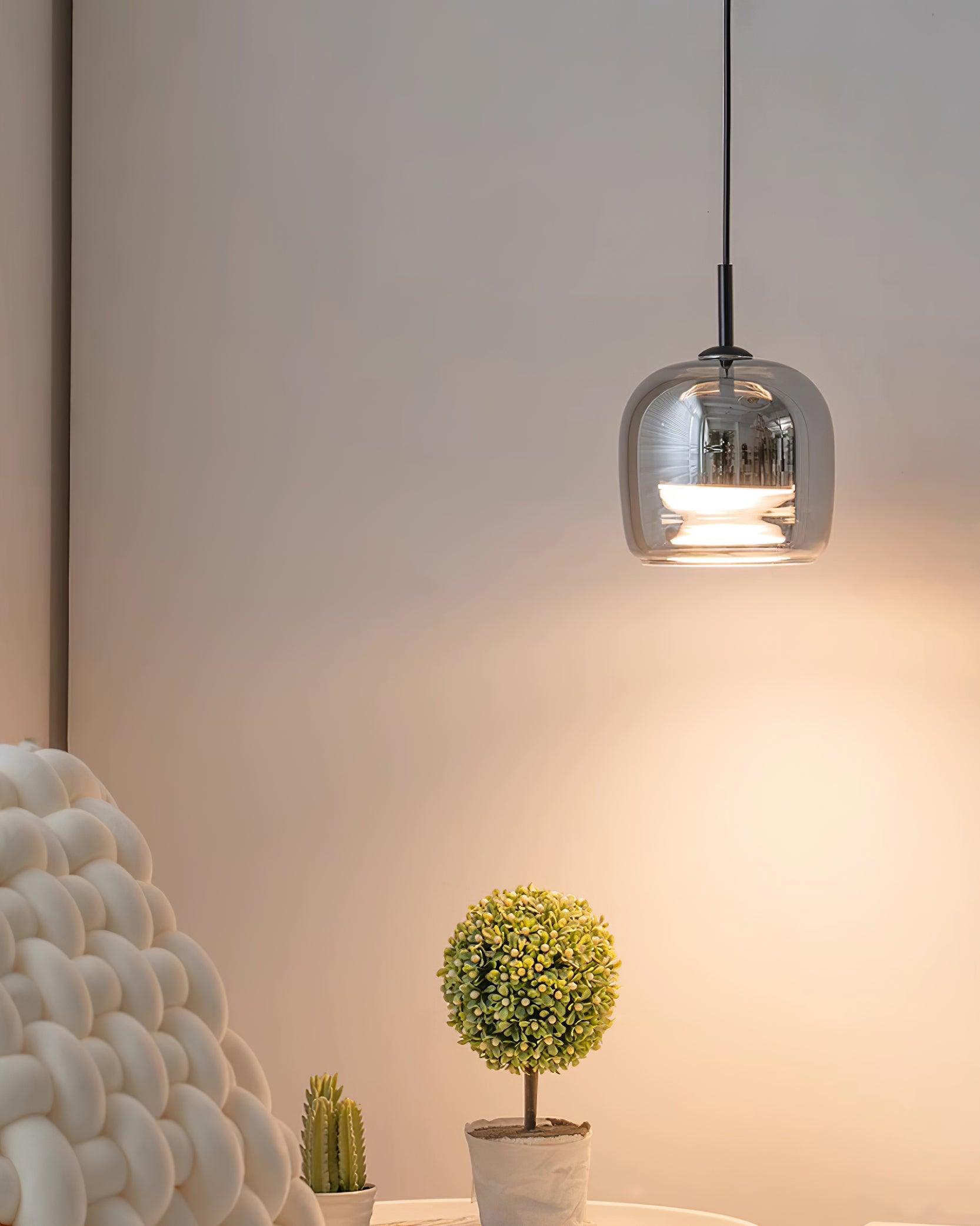 Modern Smoky Glass Pendant Lamp for Elegant Kitchen Island Pendant Lighting 4