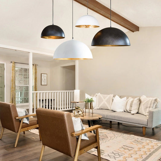 Oversized Metal Dome Pendant Light - Adjustable Kitchen Pendant Lighting 1