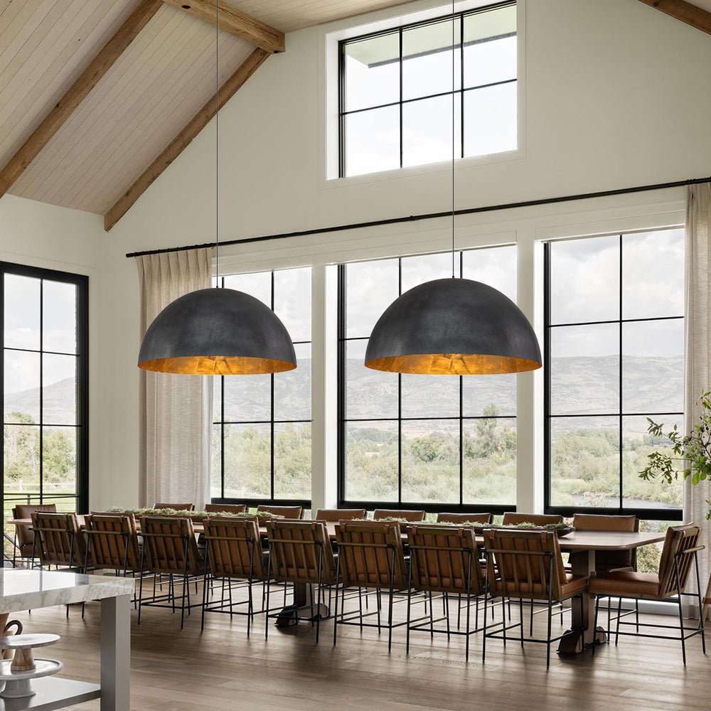 Oversized Metal Dome Pendant Light - Adjustable Kitchen Pendant Lighting 10