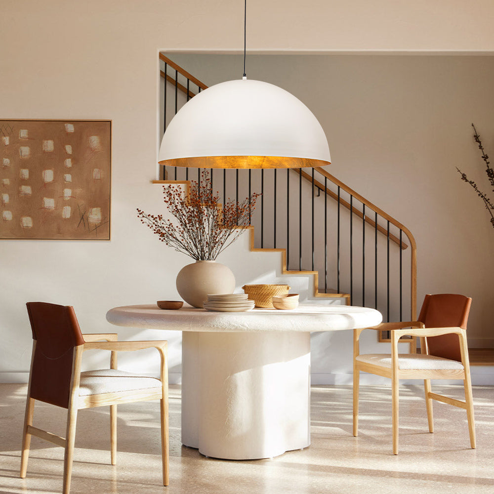 Oversized Metal Dome Pendant Light - Adjustable Kitchen Pendant Lighting 11