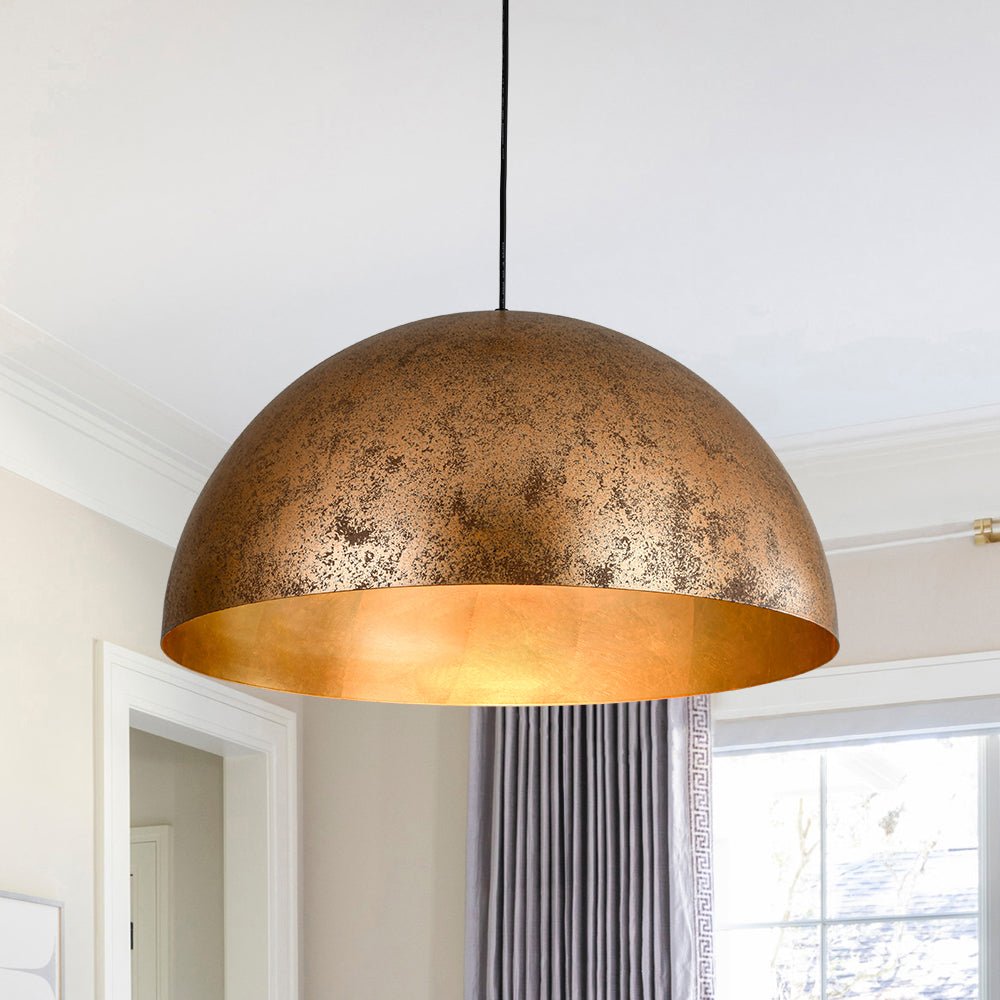Oversized Metal Dome Pendant Light - Adjustable Kitchen Pendant Lighting 12