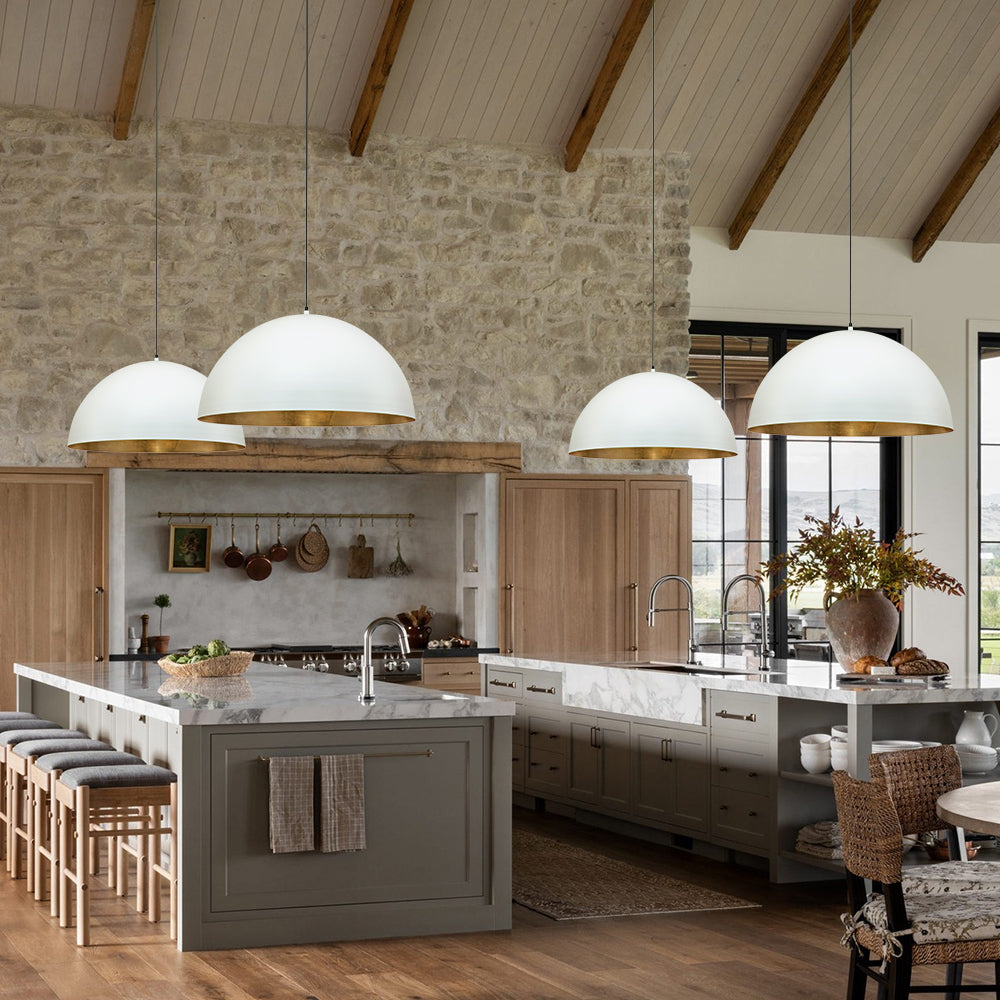 Oversized Metal Dome Pendant Light - Adjustable Kitchen Pendant Lighting 13