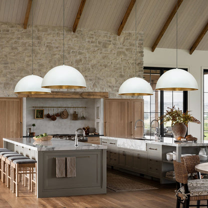 Oversized Metal Dome Pendant Light - Adjustable Kitchen Pendant Lighting 13