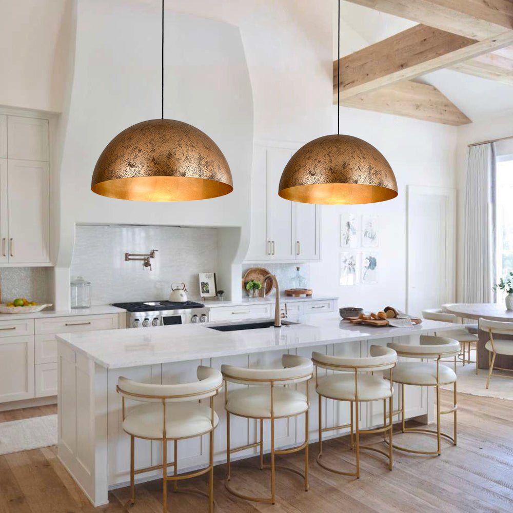 Oversized Metal Dome Pendant Light - Adjustable Kitchen Pendant Lighting 15