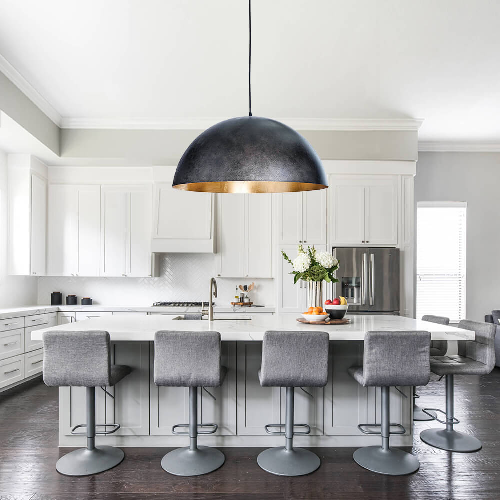 Oversized Metal Dome Pendant Light - Adjustable Kitchen Pendant Lighting 16