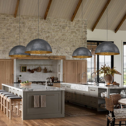 Oversized Metal Dome Pendant Light - Adjustable Kitchen Pendant Lighting 17