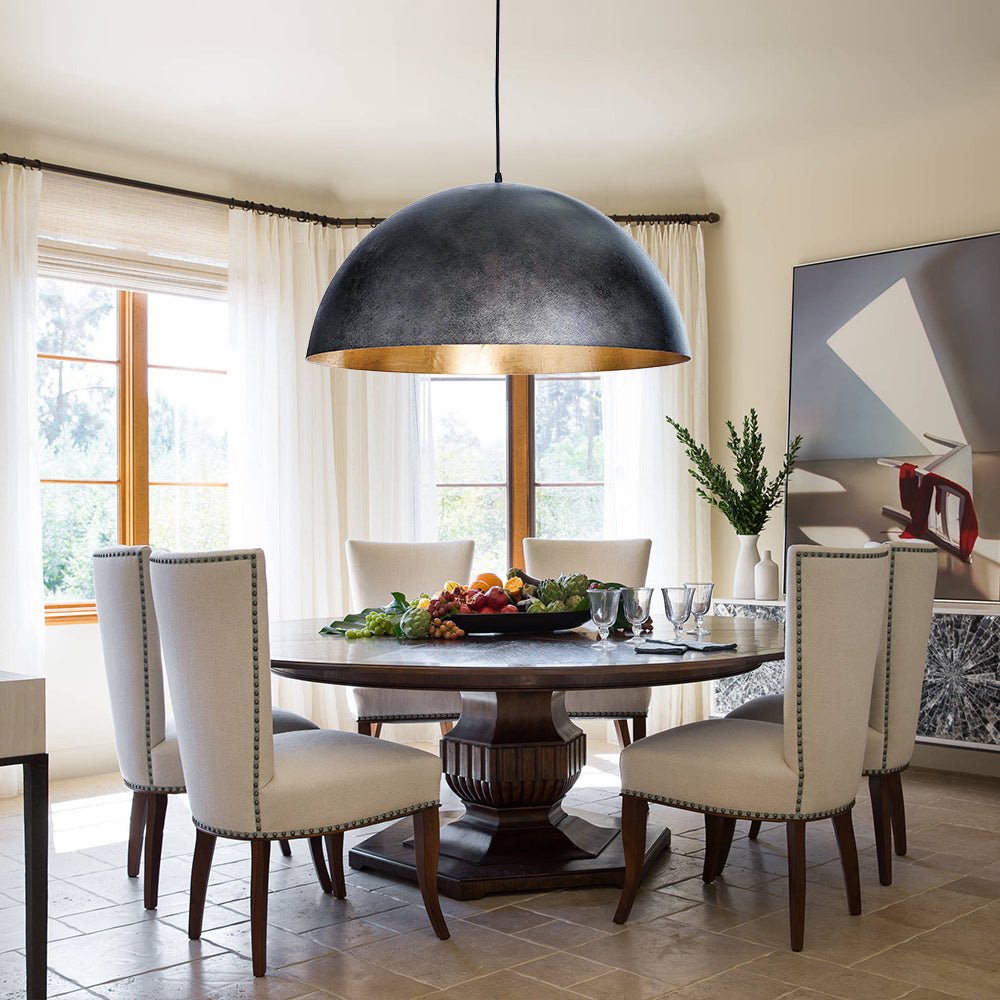 Oversized Metal Dome Pendant Light - Adjustable Kitchen Pendant Lighting 3
