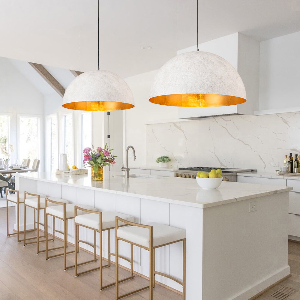 Oversized Metal Dome Pendant Light - Adjustable Kitchen Pendant Lighting 7