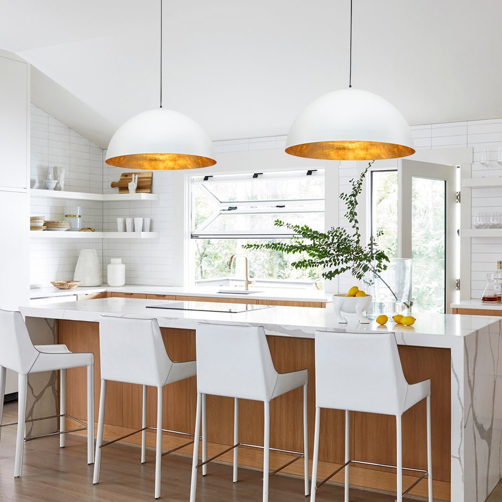 Oversized Metal Dome Pendant Light - Adjustable Kitchen Pendant Lighting 9