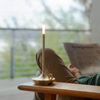 Wick LED Candle Table Lamp with Touch Control & USB Rechargeable Design