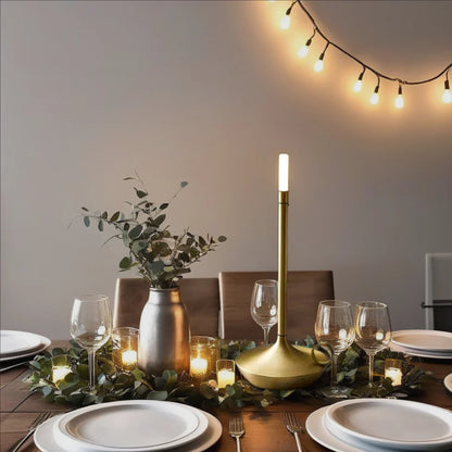 Wick LED Candle Table Lamp with Touch Control & USB Rechargeable Design