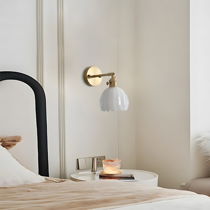 Retro Tulip-Shaped Wall Sconce Light for Elegant Home Décor and Ambient Lighting 2
