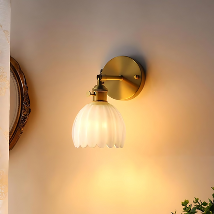Retro Tulip-Shaped Wall Sconce Light for Elegant Home Décor and Ambient Lighting 3