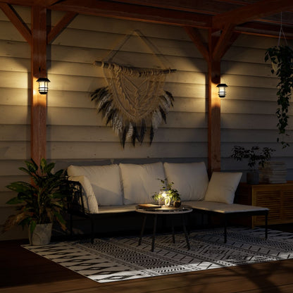 Solar Wall Lanterns Outdoor Flickering Flame