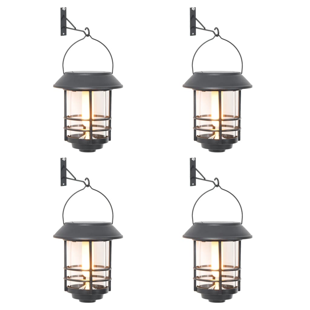 Solar Wall Lanterns Outdoor Flickering Flame