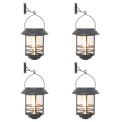 Solar Wall Lanterns Outdoor Flickering Flame