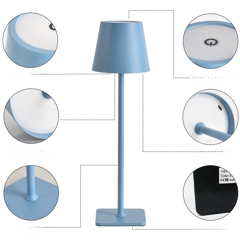 Portable Rechargeable LED Table Lamp - Touch-Dimming Cordless & Stylish Design