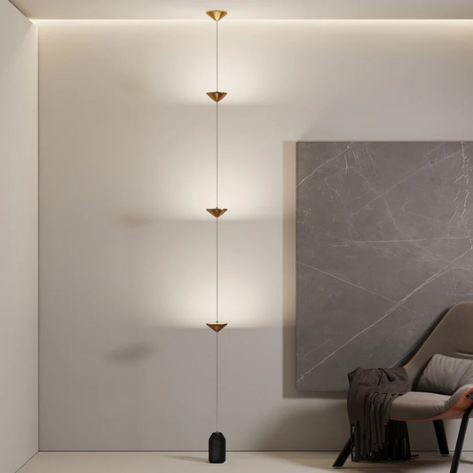 Modern Adjustable Floor Lamp with Gold Shades for Indoor Use