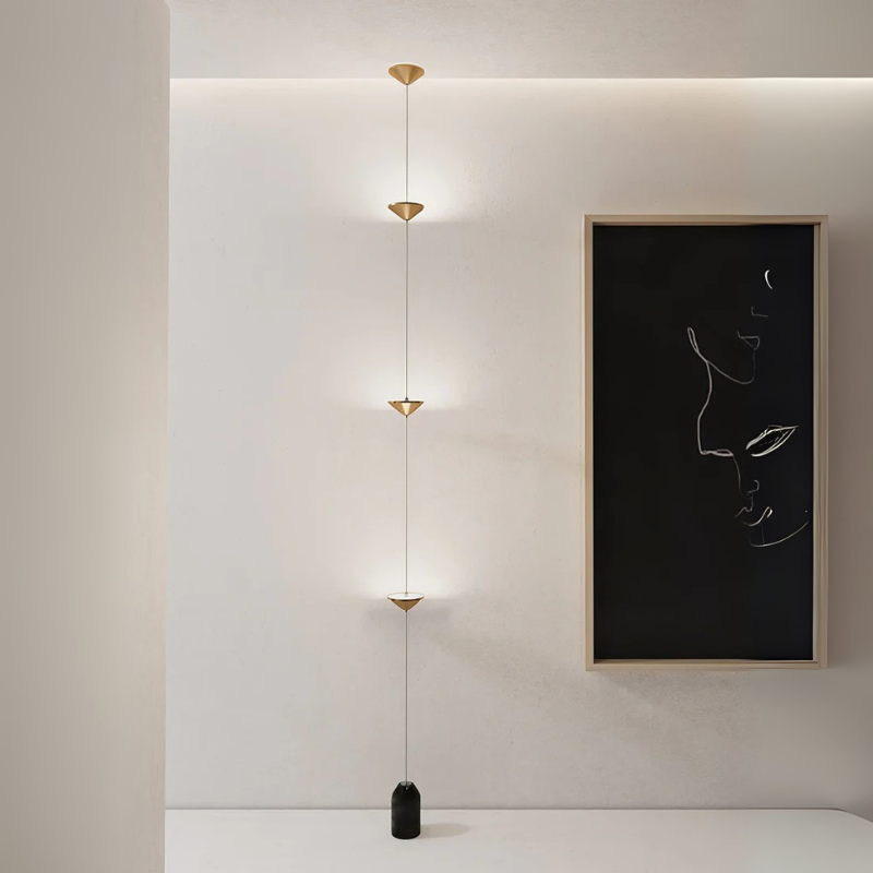 Modern Adjustable Floor Lamp with Gold Shades for Indoor Use