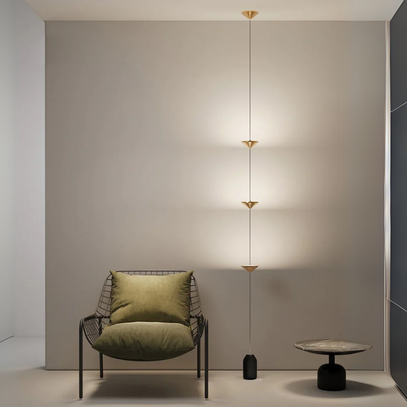 Modern Adjustable Floor Lamp with Gold Shades for Indoor Use