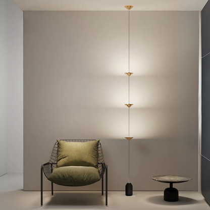 Modern Adjustable Floor Lamp with Gold Shades for Indoor Use