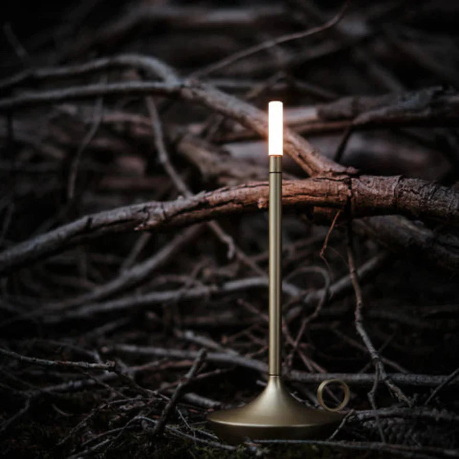 Wick LED Candle Table Lamp with Touch Control & USB Rechargeable Design