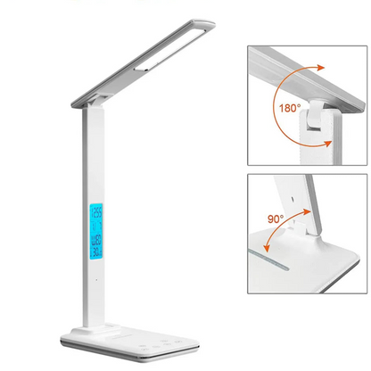 Wireless Charging LED Desk Lamp with Digital Clock for Eye Protection and Study 2