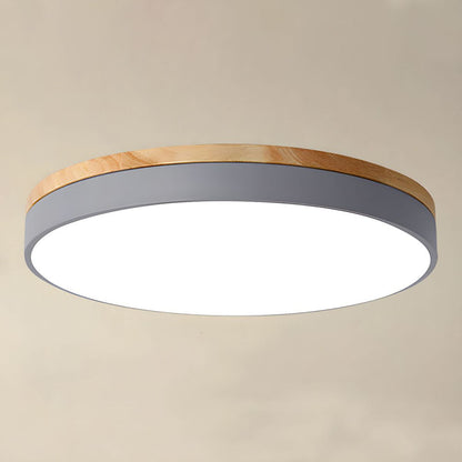 Wooden Round Flush Mount Ceiling Light with LED for Home Décor and Illumination 1