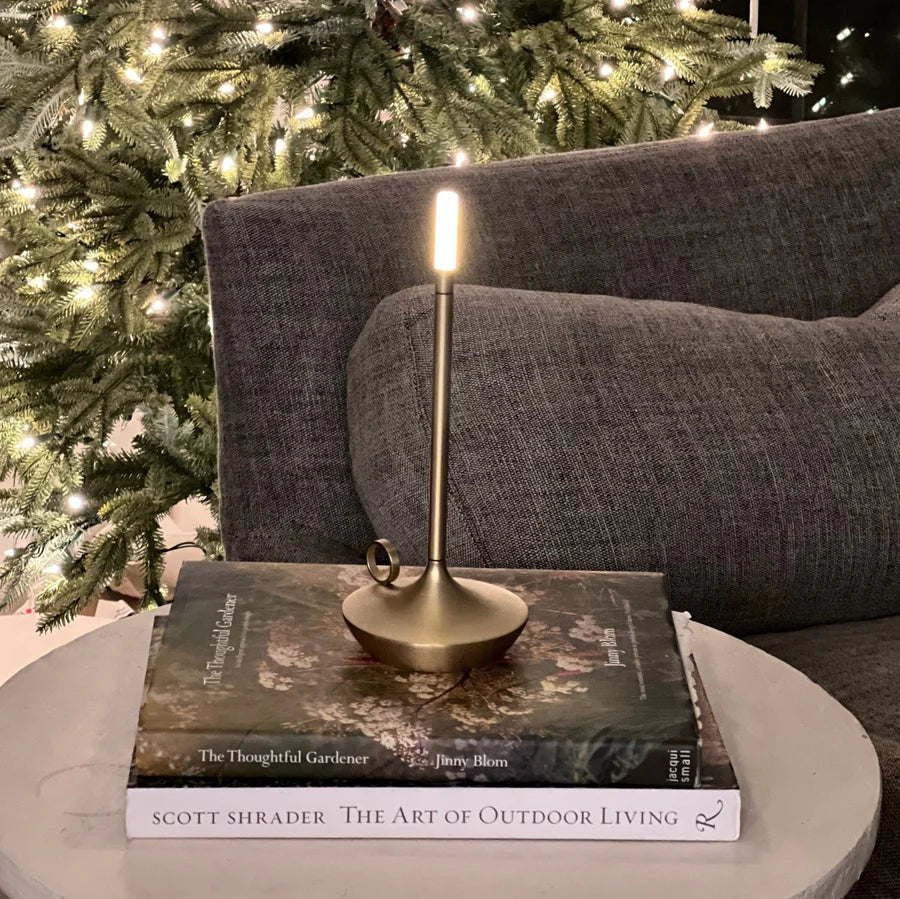 Wick LED Candle Table Lamp with Touch Control & USB Rechargeable Design