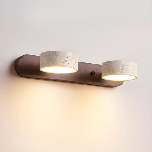 Yellow Travertine Wall Sconce with Integrated LED for Indoor Spaces 0
