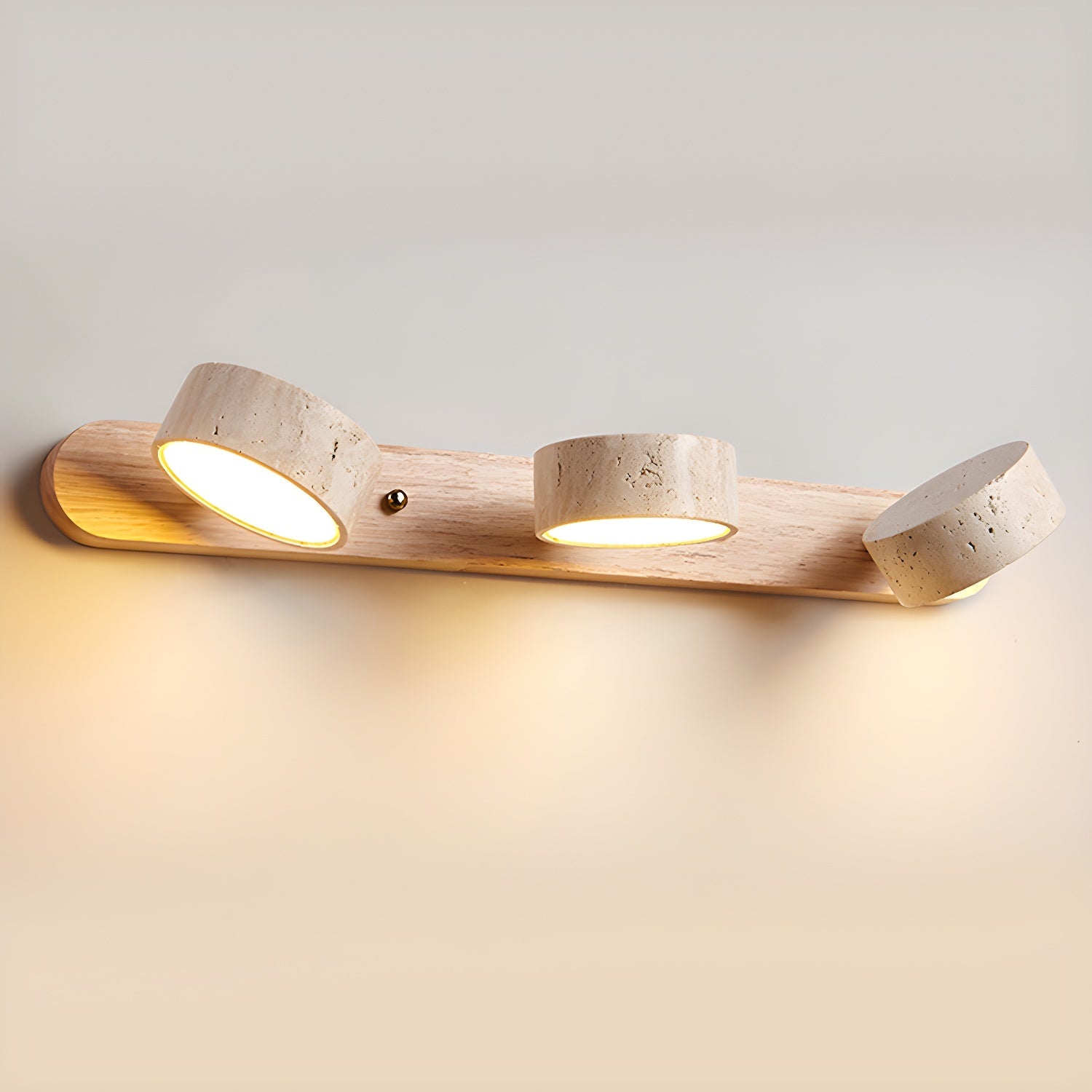 Yellow Travertine Wall Sconce with Integrated LED for Indoor Spaces 8