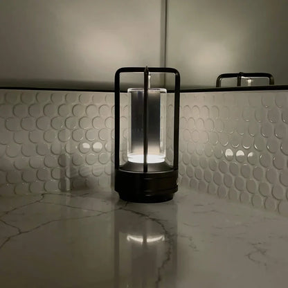 Crystal Cylinder Table Lamp with Touch Sensor