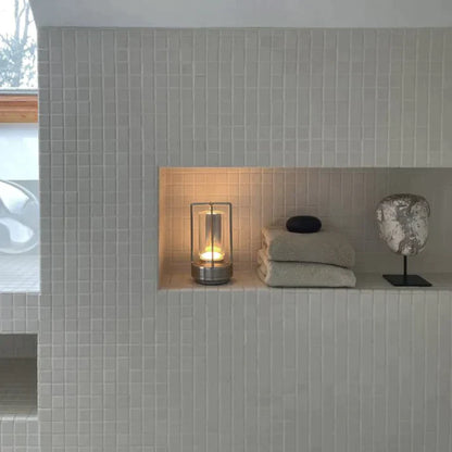 Crystal Cylinder Table Lamp with Touch Sensor