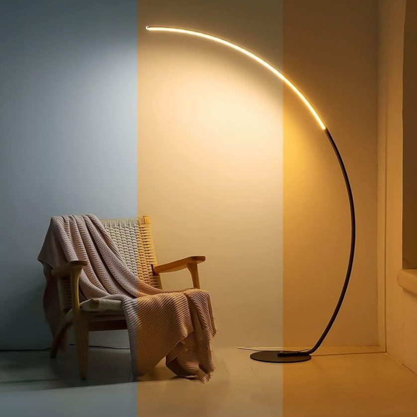 Curved Floor Lamp with Minimalist Design