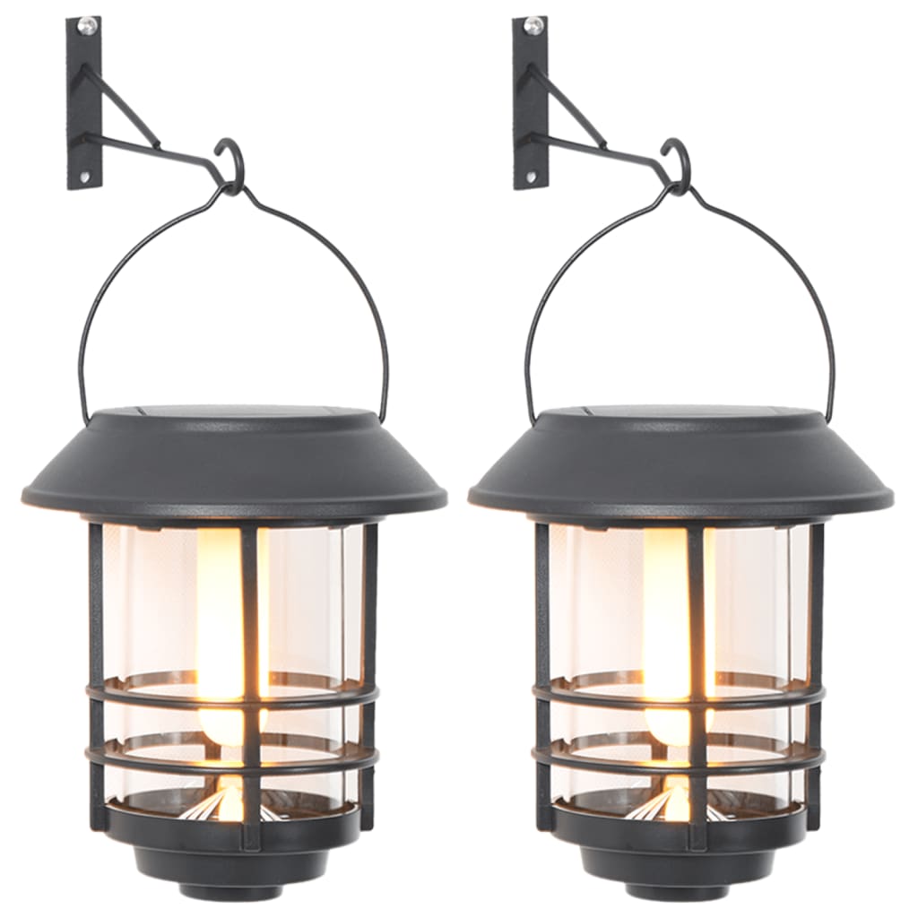 Solar Wall Lanterns Outdoor Flickering Flame