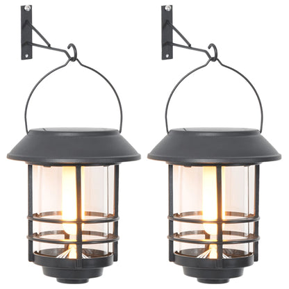 Solar Wall Lanterns Outdoor Flickering Flame