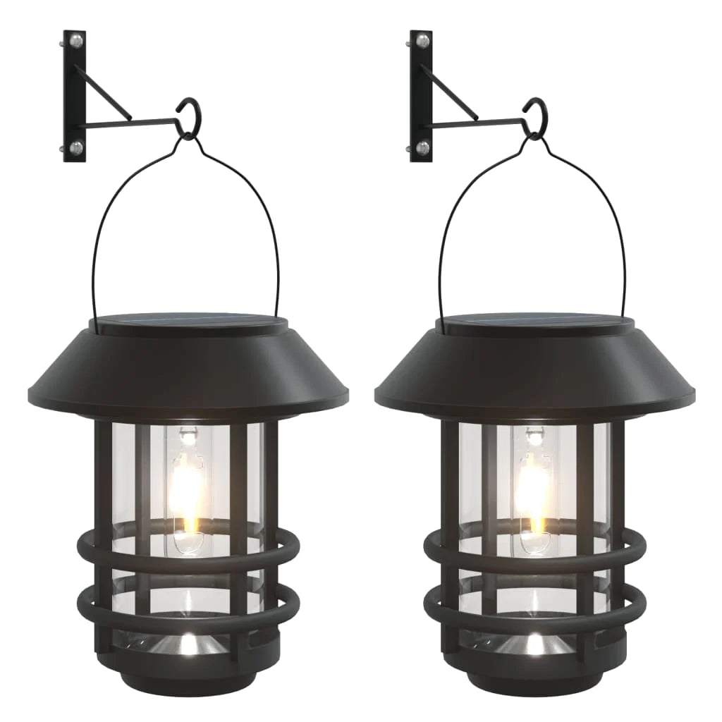 Solar Wall Lanterns Outdoor Flickering Flame