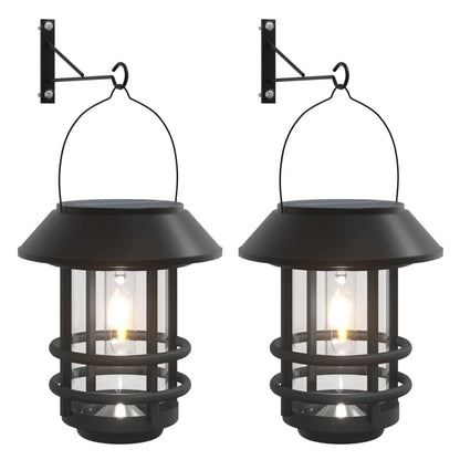 Solar Wall Lanterns Outdoor Flickering Flame