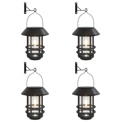 Solar Wall Lanterns Outdoor Flickering Flame