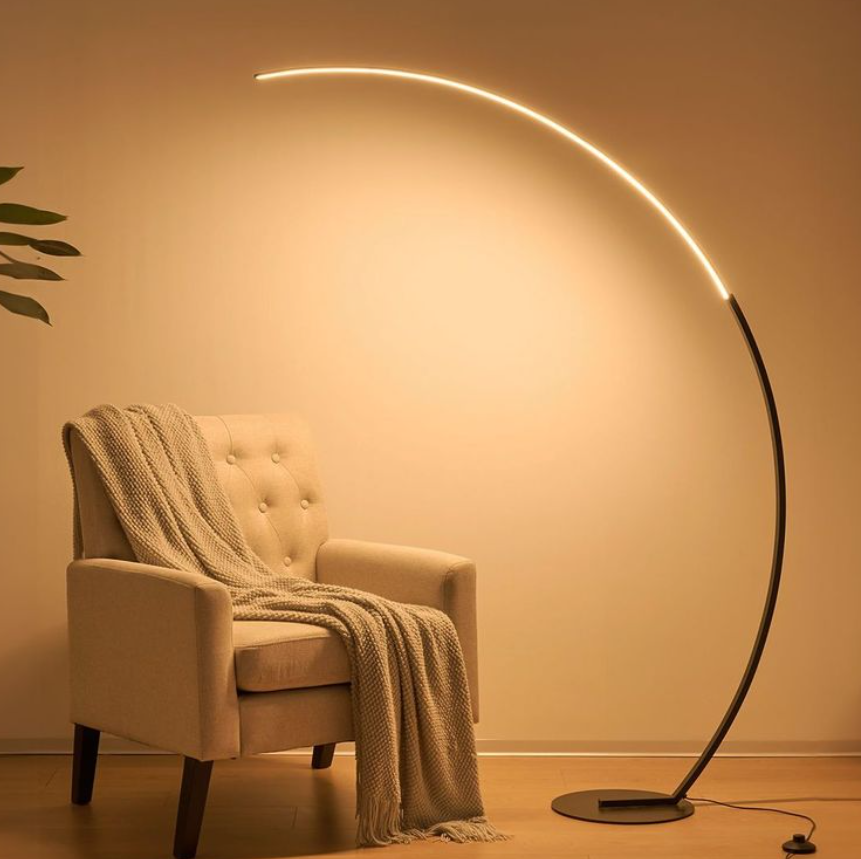 Curved Floor Lamp with Minimalist Design